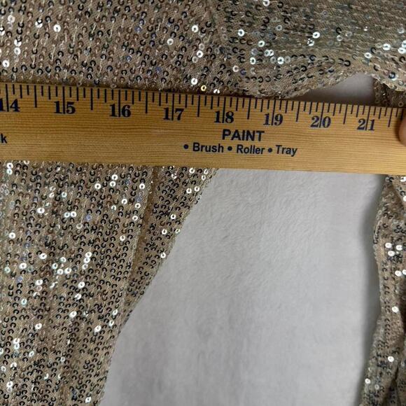 Altar'd State sequined gold mini dress large champagne - Picture 6 of 8